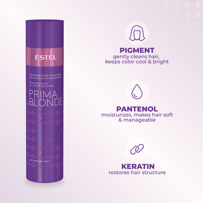 PRIMA BLONDE Silvery Shampoo for Cold Blond Shades